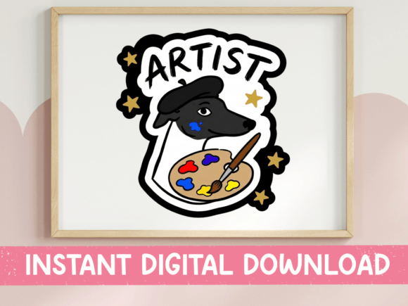Artist Greyhound Beret Palette SVG: Graphics for T-Shirt Designs
