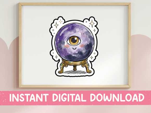 Crystal Ball Eye Mystical Sticker Design: Graphics for T-Shirt Designs