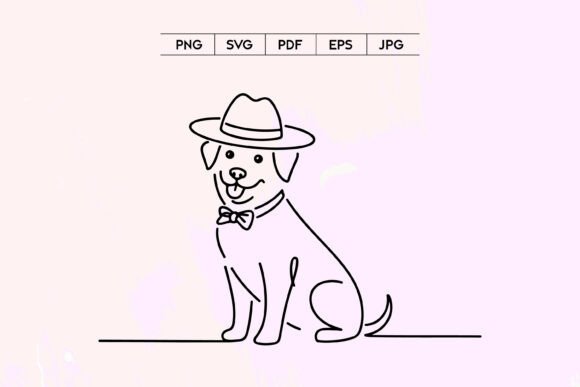 Cute Dog with Hat SVG Graphics