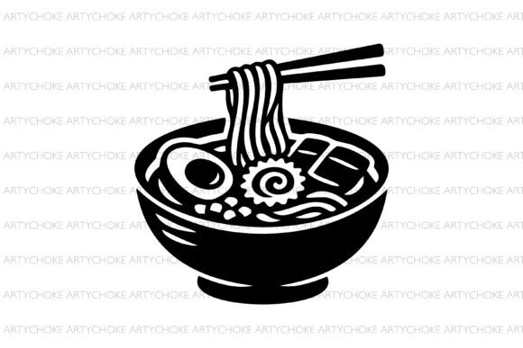 Cute Ramen Bowl SVG Graphics