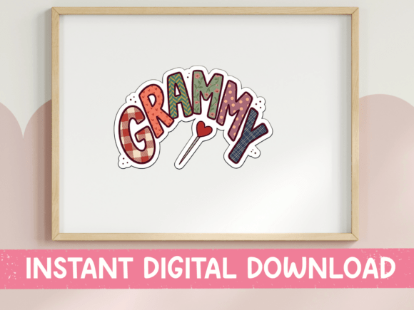Grammy Bold Bubble Letter Sticker Design: Graphics for T-Shirt Designs