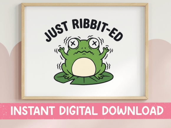 Just Ribbit-Ed Funny Frog SVG: Graphics for T-Shirt Designs