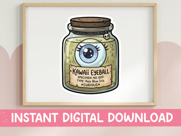 Kawaii Eyeball Specimen 007 Skull SVG: Graphics for T-Shirt Designs