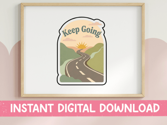 Keep Going Road Trip Sticker: Graphics for T-Shirt Designs