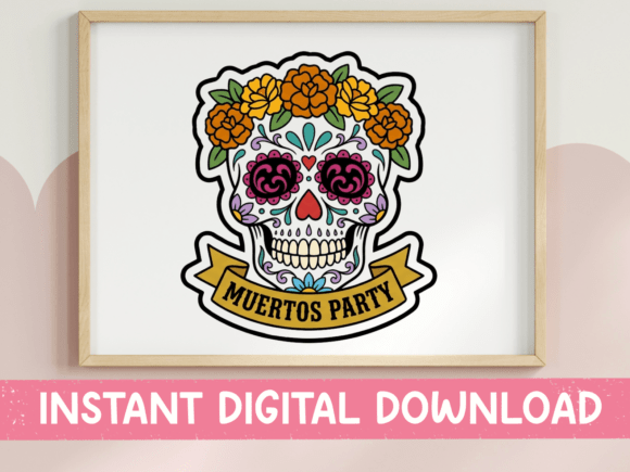 Muertos Party Sugar Skull Sticker Graphics