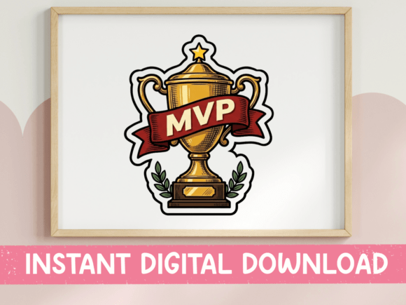 MVP Trophy Gold Award Sticker Design