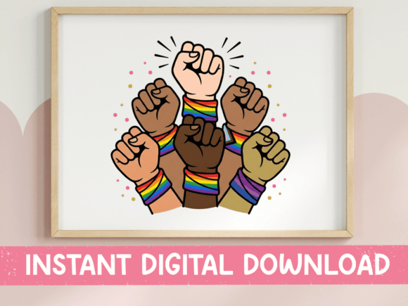 Pride Fists Rainbow Wristbands Sticker Graphics