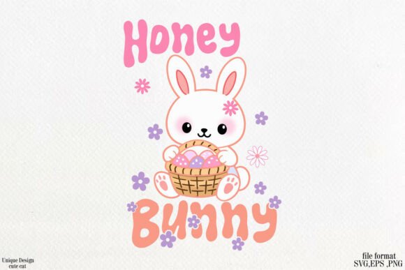 Retro Easter Day Bunny Sublimation SVG