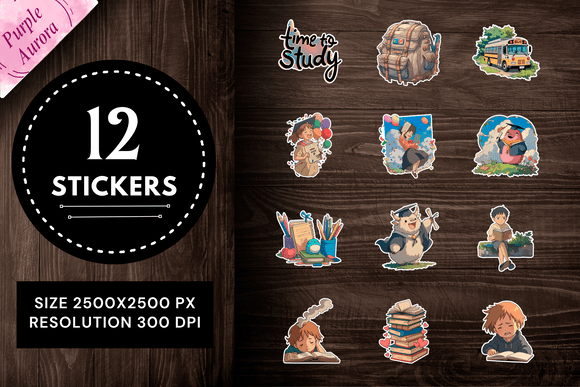 School Life PNG Sticker Bundle
