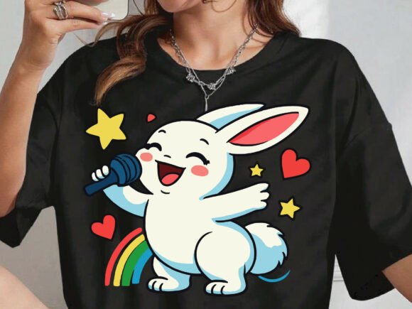 Singing Bunny Sweatshirt PNG Design, SVG