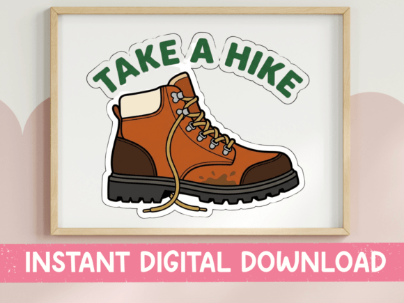 Take a Hike Boot Sticker Design Graphics