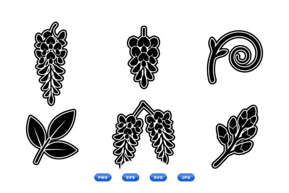 Wisteria Floral SVG Icons: Graphics with Grace